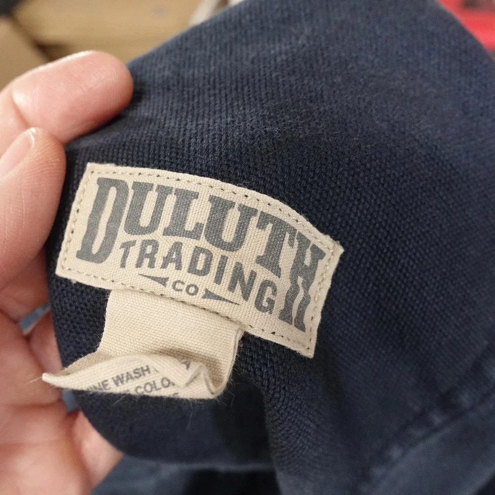 Duluth Trading Co Canvas Pants Mens 38x30 Blue Relaxed Fit Workwear